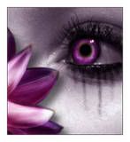 purple eye and flower