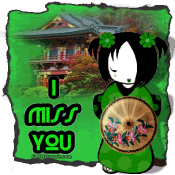 Get a Valentines themed comment with the words " I Miss You – Japanese girl…