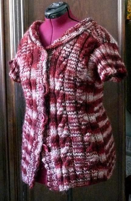 long cabled vest