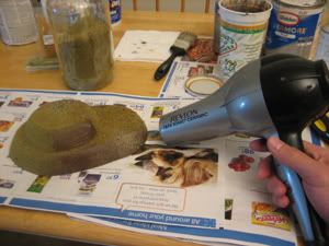 Use a Blowdryer to help dry and blow off Excess