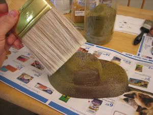 Brush flock after drying to remove loose excess