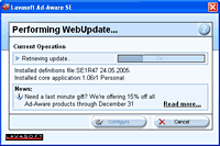 Ad-Aware is downloading the latest updates against spyware and malware.