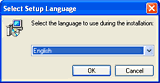 Selecting a language for the installation process.