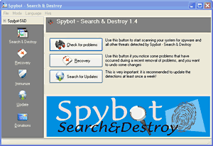 Spybot - Search and Destroy is loaded now.