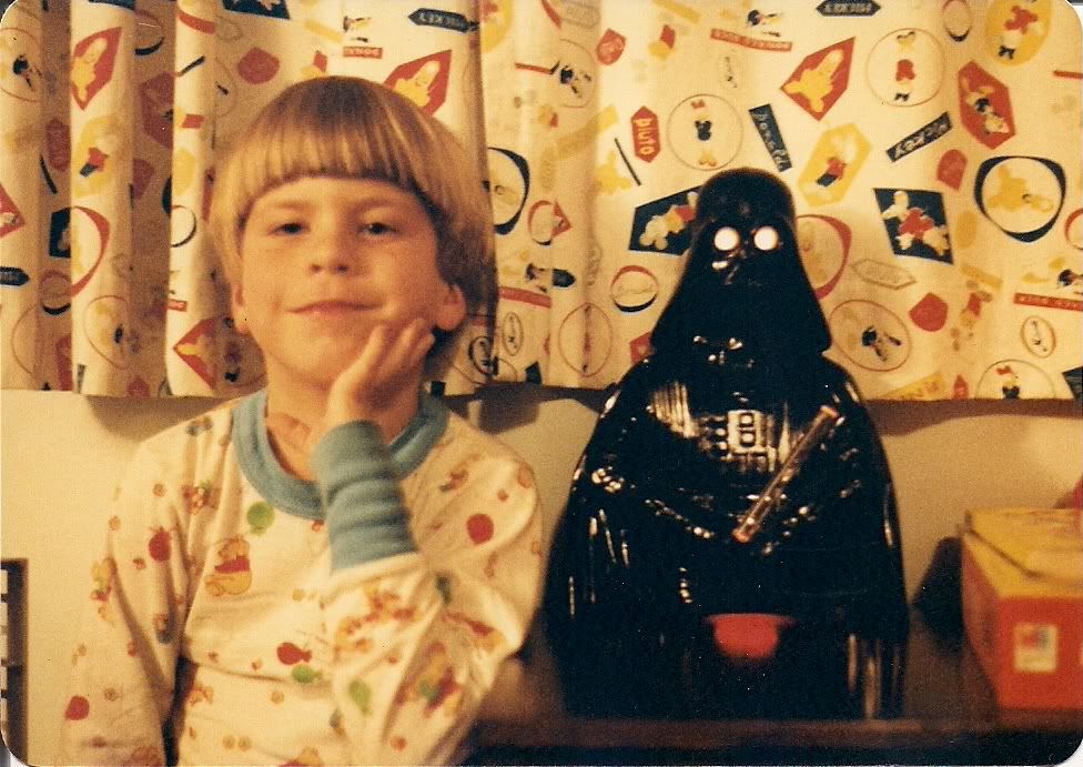 Me with my ceramic Darth Vader nightlight