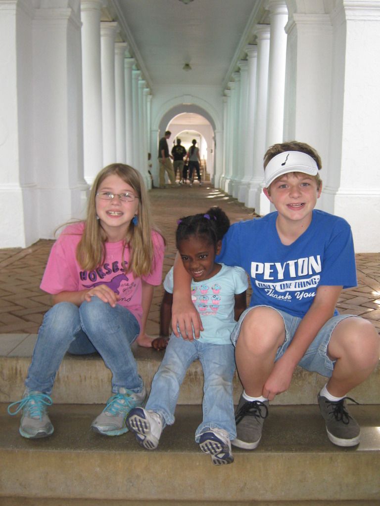 Aiden, Alyson, Mihret at the Rotunda at University of Virginia