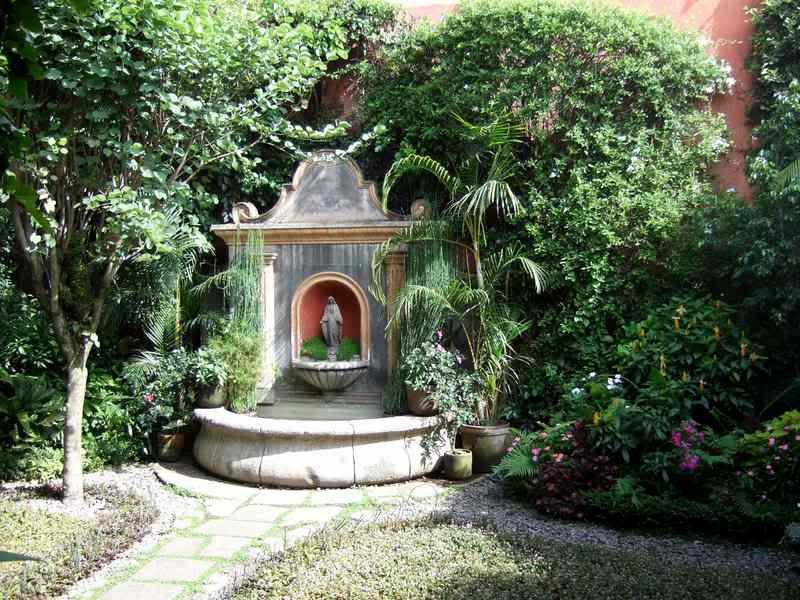garden in an old mansion in Antigua.  These old relics are a standard in Spanish Colonial mansions. Pictures, Images and Photos
