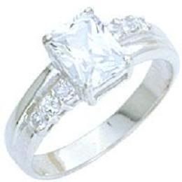 Emerald Cut Diamond CZ Ring Pictures, Images and Photos