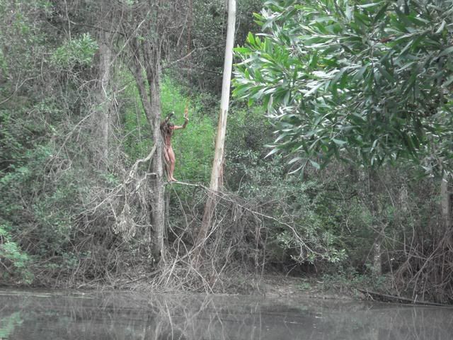 About to tarzan swing into the pond..