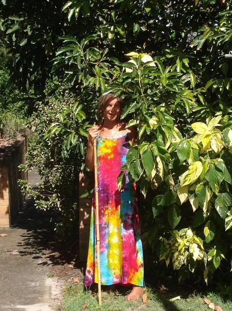 Kveta, my partner and language teacher.. Standing under an avocado tree she planted as a seed.. It gave 100s and hundreds of avos in 2007..