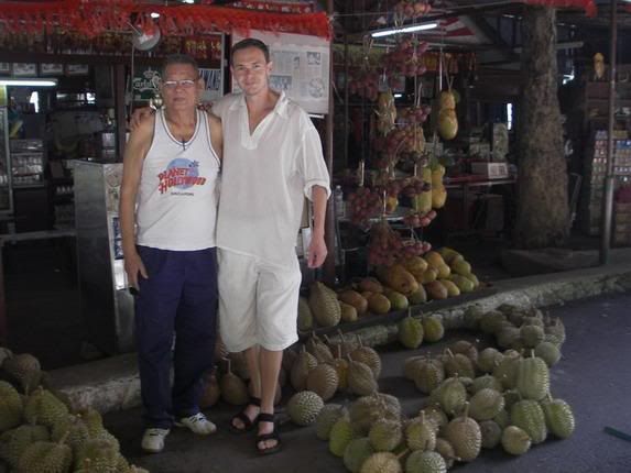 petr outside durian shop