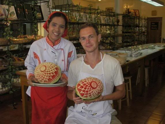 Petr with watermelon art carving