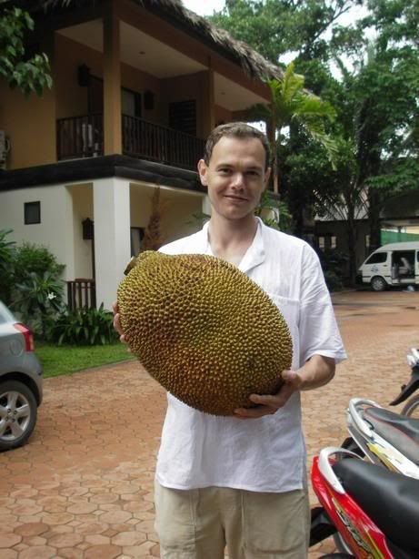 petr holding a jackfruit