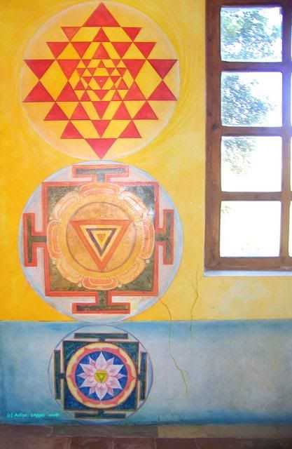 Inside his house