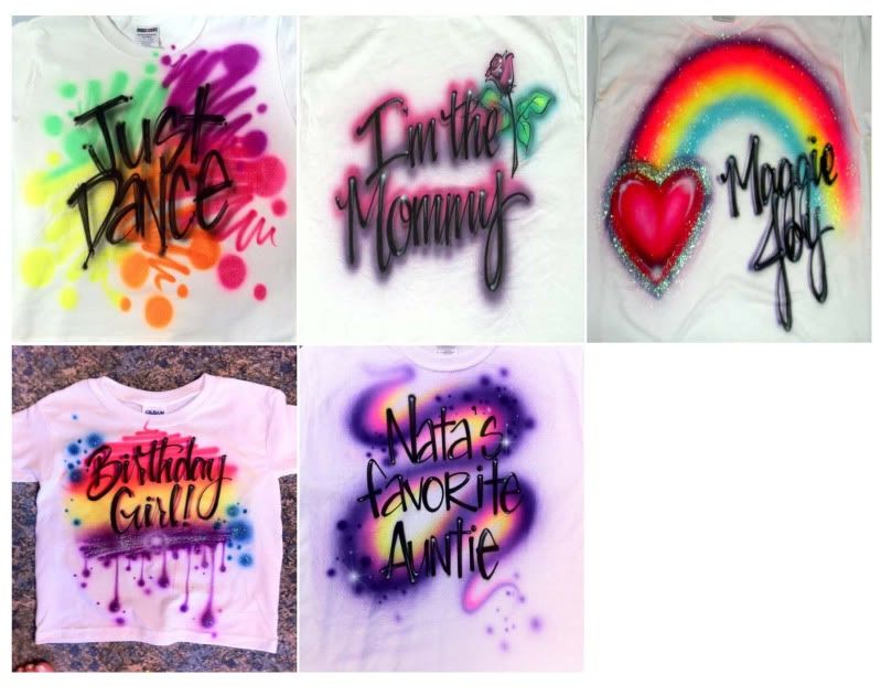 Airbrushed Airbrush T Shirt Custom Your Name Neon Color eBay
