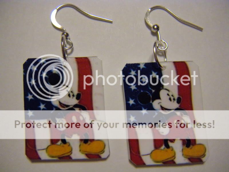 Mickey Mouse Patriotic Earring Stars & Stripes Jewelry  