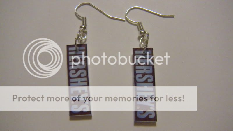 Hershey Chocolate Bar Earrings   candy jewelry UNIQUE  