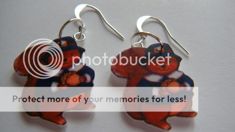 Squirrel Pilgrim Earrings   fall thanksgiving jewelry  