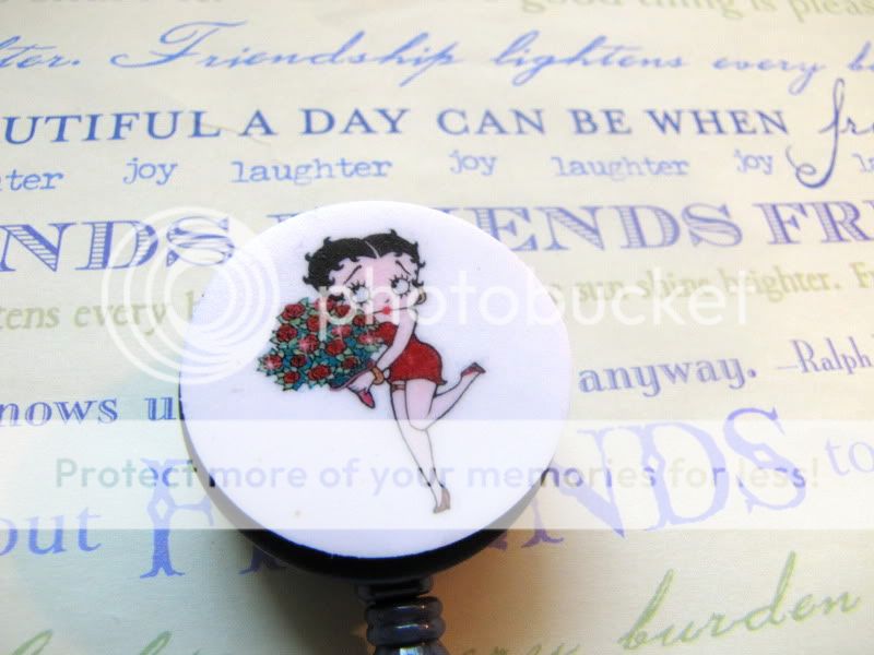 ACCESSORIZE your outfit with Betty Boop holding red roses 