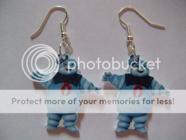 ghostbusters Stay Puft marshmallow man earrings jewelry  