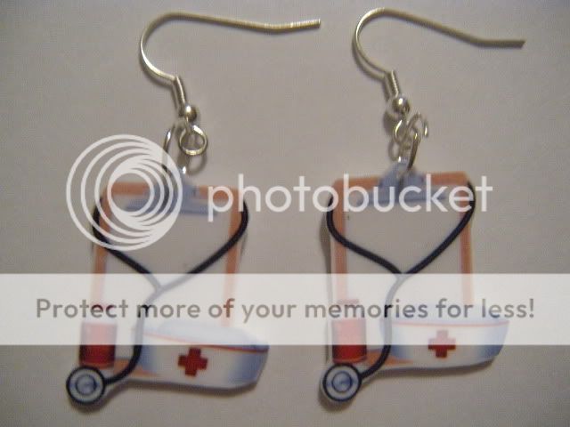 Nurse earrings Stethoscope clipboard doctor medicine  