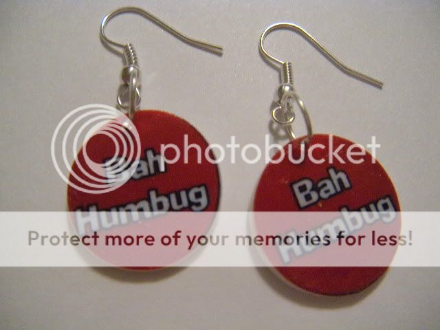 Bah Hum Bug earrings christmas carol jewelry scrooge  