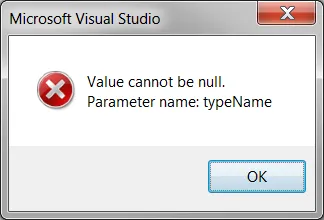 Visual Studio 错误