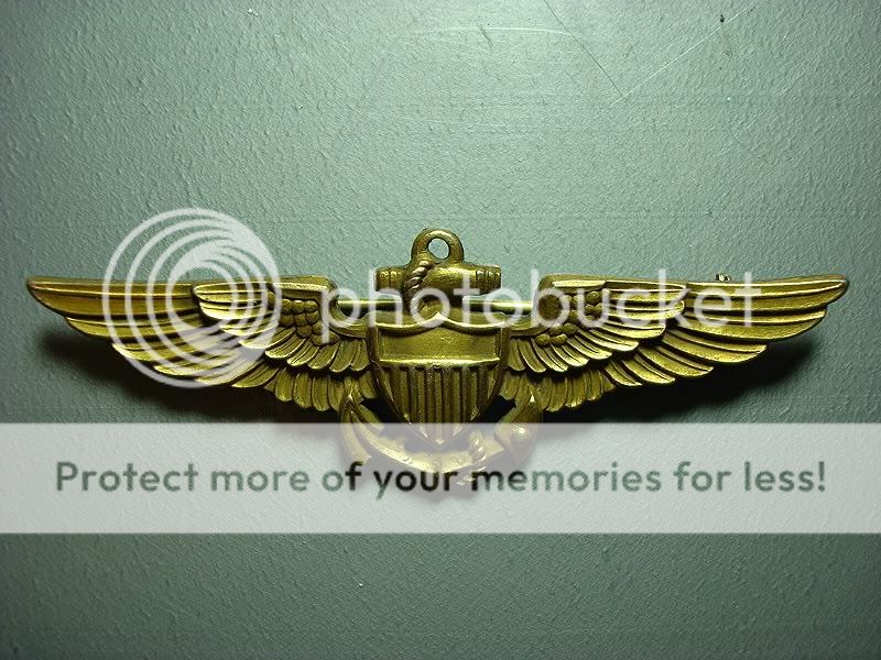   USMC Pilot Aviator Wings Pin USN Sterling + 1/20 10k WWII Amico  