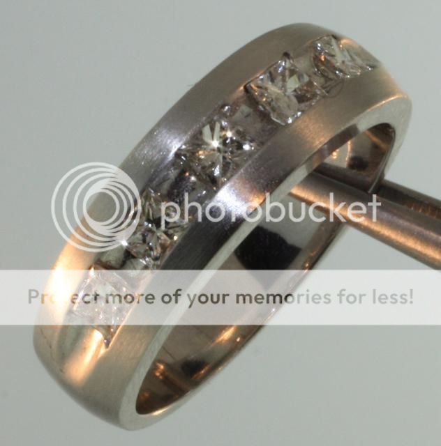 14k white gold princess diamond wedding band ring mens  