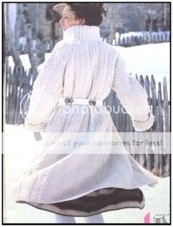 Snowqueen Aran Cabled Coat Pattern Raglan Sleeve 34 38  