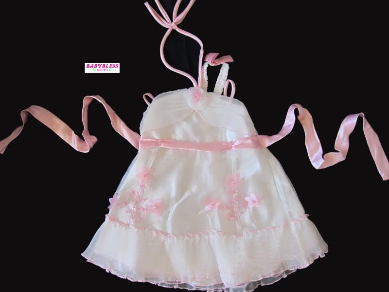 New Baby Girls Clothes Chiffon Dress Pink Whi 0 12Month