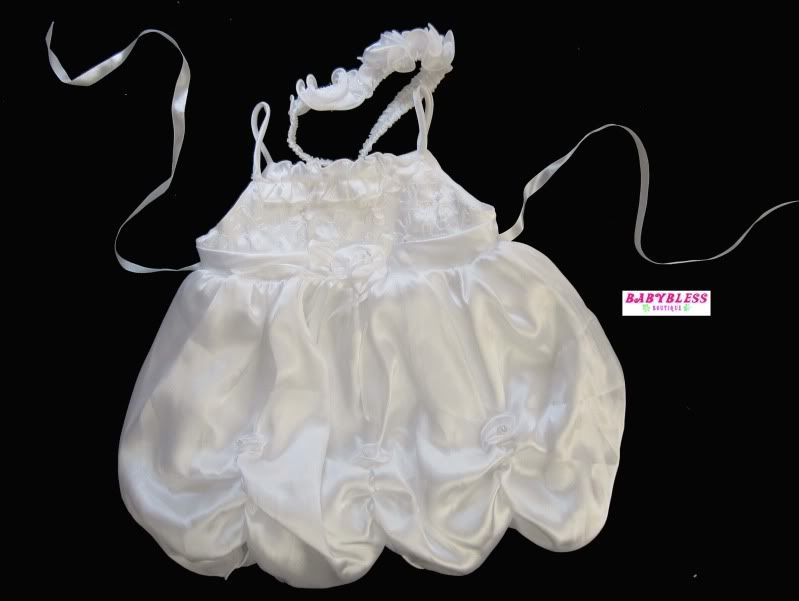 NEW Baby Girls Clothes Satin/Silk Dress White Pink Red fit up to 12 