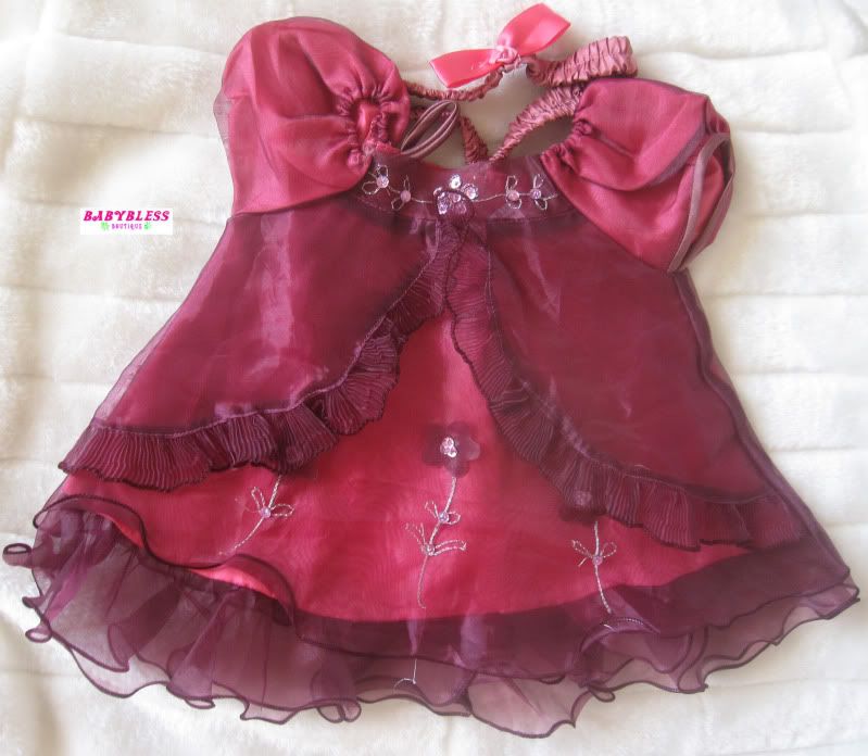 NEW Baby Girls Clothes   Summer Dress Chiffon Purple fit up to 12 