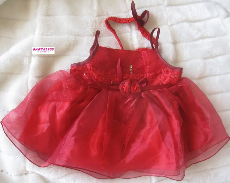 New Baby Girls Clothes Chiffon Dress Newborn 6M Red