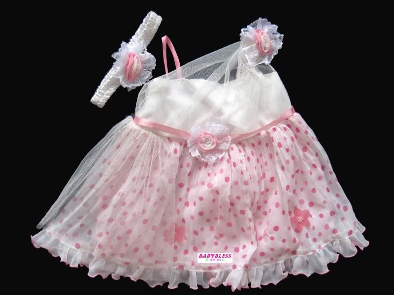 New Baby Girls Clothes Chiffon Dress Frill Polka Dots Print 3M 18M
