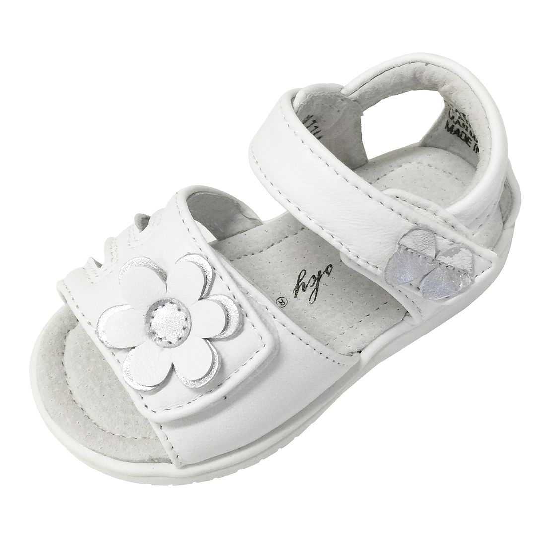 NEW Girls Kids Child Soft Leather Sandals Cute in White Size3-8 Approx ...