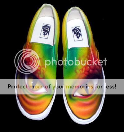 VANS airbrushed lizard eye airbrush skate shoes canvas  