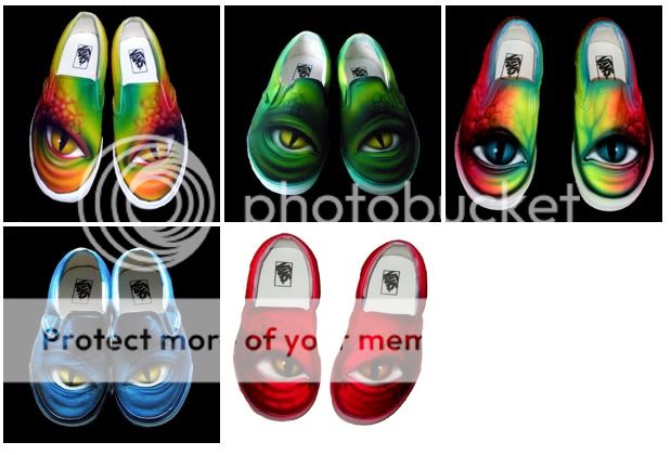 VANS airbrushed lizard eye airbrush skate shoes canvas  