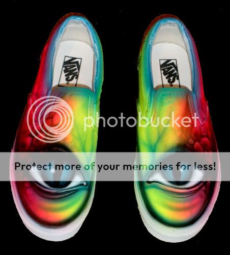 VANS airbrushed lizard eye airbrush skate shoes canvas  