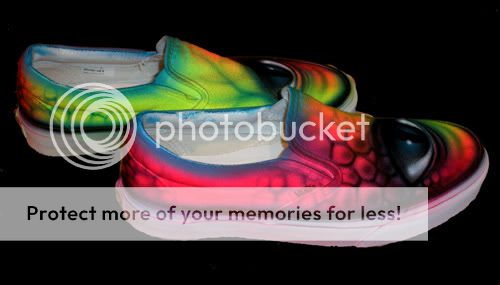 VANS airbrushed lizard eye airbrush skate shoes canvas  