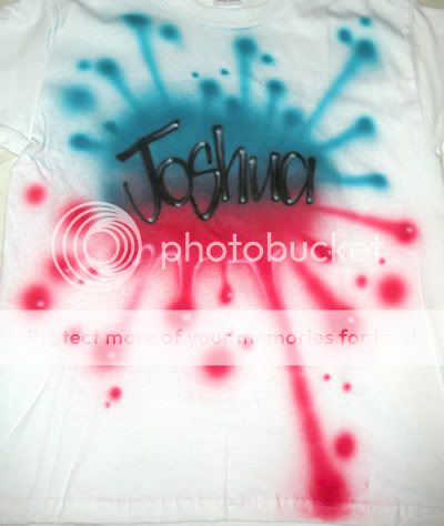 Airbrushed airbrush t shirt custom your name neon color  