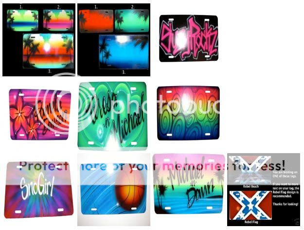 Airbrushed license plate car tag custom airbrush palms  